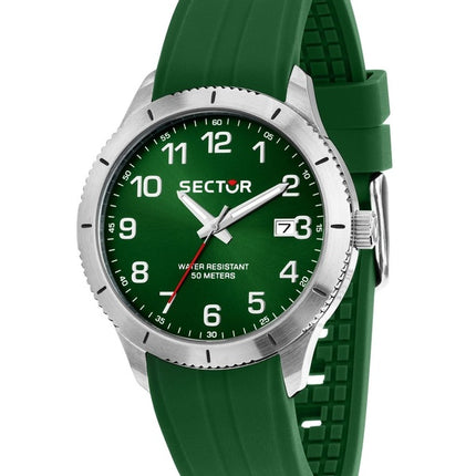 Orologio da uomo Sector 270 con cinturino in silicone e quadrante verde al quarzo R3251578016