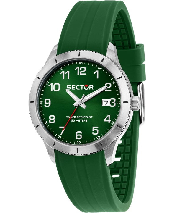 Orologio da uomo Sector 270 con cinturino in silicone e quadrante verde al quarzo R3251578016