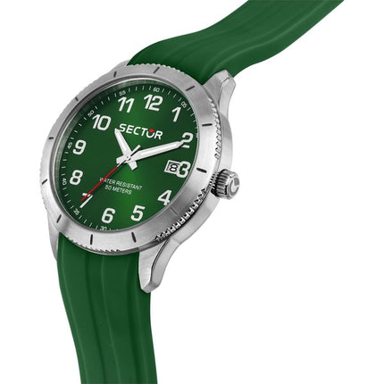Orologio da uomo Sector 270 con cinturino in silicone e quadrante verde al quarzo R3251578016