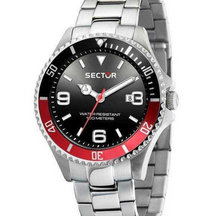 Orologio da uomo Sector 230 quadrante nero in acciaio inossidabile al quarzo R3253161021 100M
