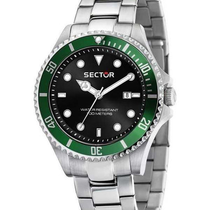 Orologio da uomo Sector 230 multifunzione in acciaio inossidabile con quadrante nero al quarzo R3253161041 100M