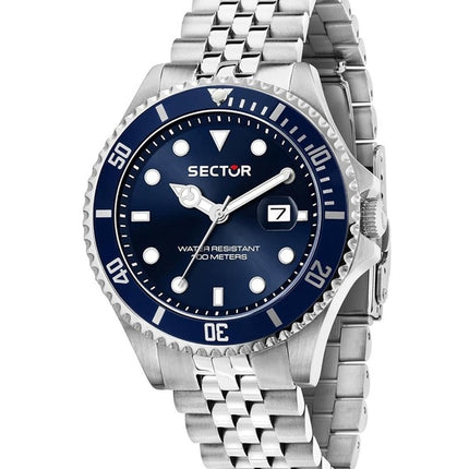 Orologio da uomo Sector 230 in acciaio inossidabile con quadrante blu al quarzo R3253161053 100M