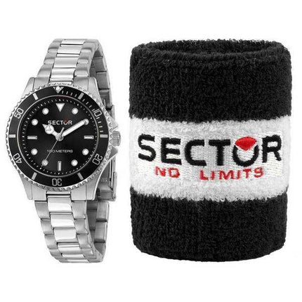 Orologio da donna Sector 230 quadrante nero in acciaio inossidabile al quarzo R3253161529 100M