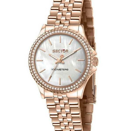Orologio da donna Sector 230 Just Time in acciaio inossidabile oro rosa con quadrante in madreperla al quarzo R3253161537 100M