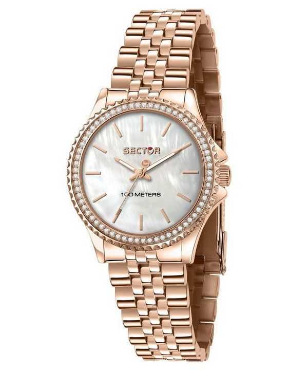Orologio da donna Sector 230 Just Time in acciaio inossidabile oro rosa con quadrante in madreperla al quarzo R3253161537 100M
