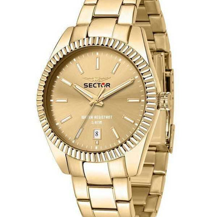 Orologio da uomo Sector 240 multifunzione tono oro in acciaio inossidabile con quadrante dorato al quarzo R3253240026