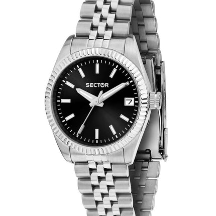 Orologio da donna Sector 240 in acciaio inossidabile con quadrante nero al quarzo R3253240512