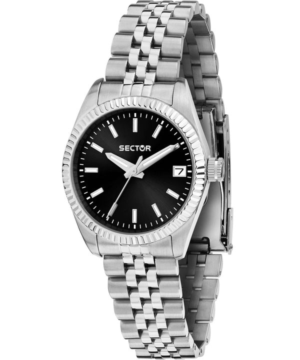 Orologio da donna Sector 240 in acciaio inossidabile con quadrante nero al quarzo R3253240512