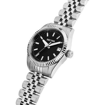 Orologio da donna Sector 240 in acciaio inossidabile con quadrante nero al quarzo R3253240512