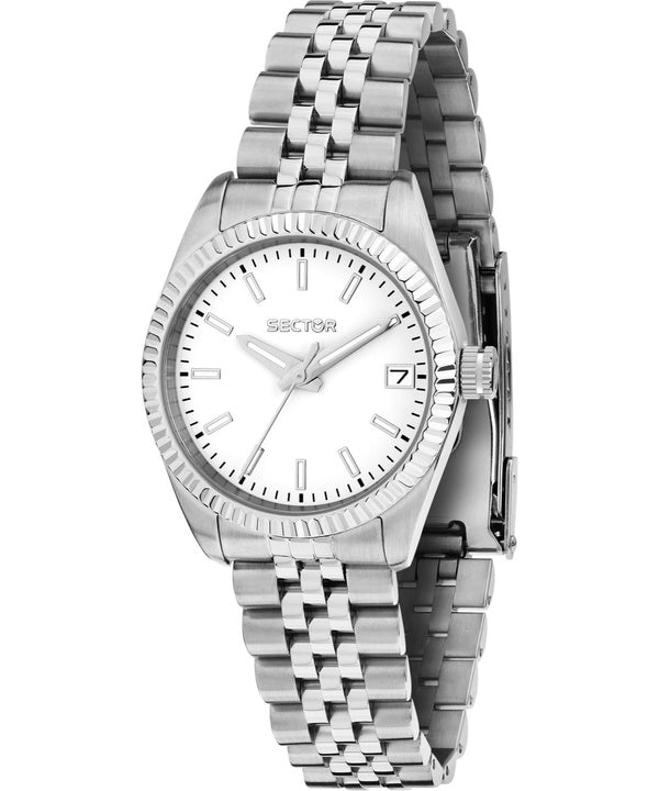Orologio da donna Sector 240 in acciaio inossidabile con quadrante bianco al quarzo R3253240514