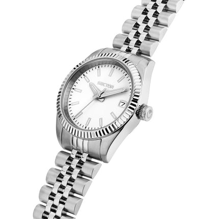 Orologio da donna Sector 240 in acciaio inossidabile con quadrante bianco al quarzo R3253240514