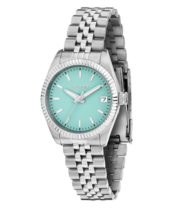Orologio da donna Sector 240 in acciaio inossidabile con quadrante turchese al quarzo R3253240515