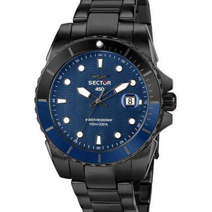 Orologio da uomo Sector 450 quadrante blu opaco in acciaio inossidabile al quarzo R3253276001 100M