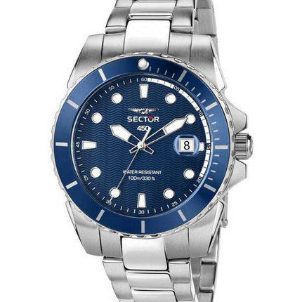 Orologio da uomo Sector 450 quadrante blu opaco in acciaio inossidabile al quarzo R3253276003 100M
