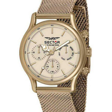Orologio da uomo Sector 660 quadrante beige tono oro in acciaio inossidabile al quarzo R3253517015