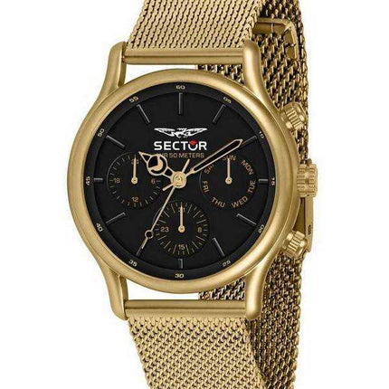 Orologio da uomo Sector 660 quadrante nero tono oro in acciaio inossidabile al quarzo R3253517016