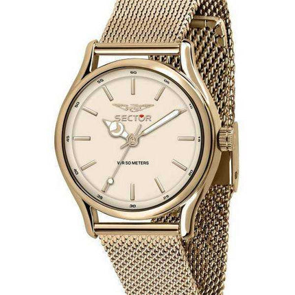 Orologio da donna Sector 660 beige sabbiato quadrante tono oro in acciaio inossidabile al quarzo R3253517502