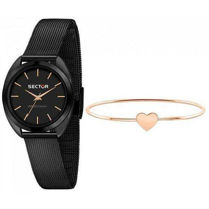 Orologio da donna Sector 955 con quadrante nero opaco in acciaio inossidabile al quarzo R3253518514