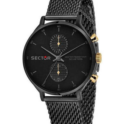 Orologio da uomo Sector 370 quadrante nero in acciaio inossidabile al quarzo R3253522001