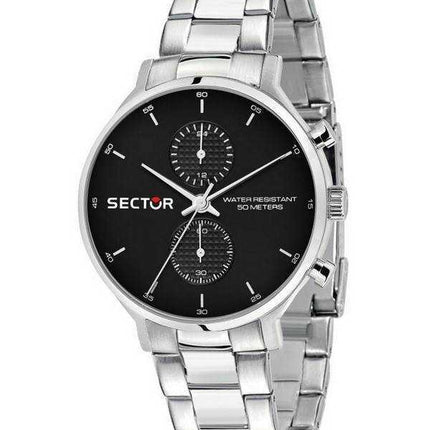 Orologio da uomo Sector 370 quadrante nero in acciaio inossidabile al quarzo R3253522004