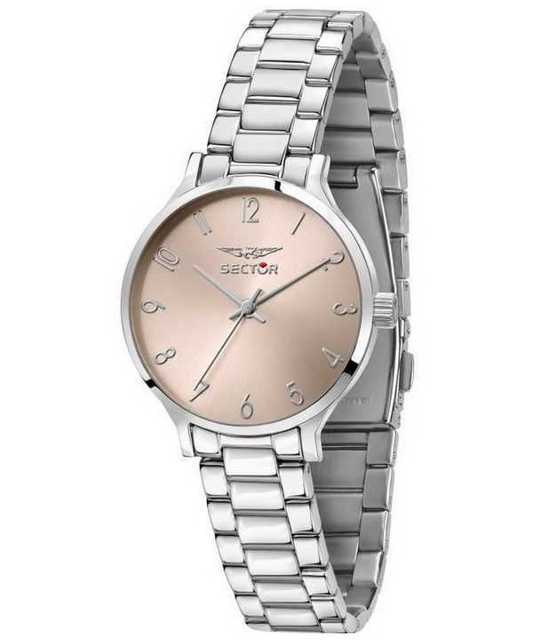 Orologio da donna Sector 370 con quadrante a raggio di sole rosa chiaro in acciaio inossidabile al quarzo R3253522501