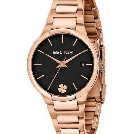 Orologio da donna Sector 665 quadrante nero tono oro rosa in acciaio inossidabile al quarzo R3253524503
