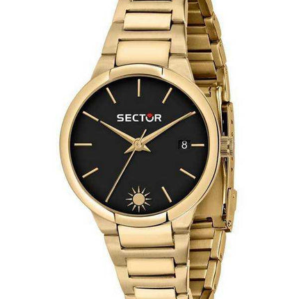 Orologio da donna Sector 665 quadrante nero tono oro in acciaio inossidabile al quarzo R3253524506