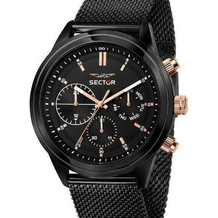Orologio da uomo Sector 670 quadrante nero in acciaio inossidabile al quarzo R3253540002