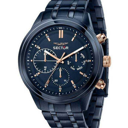 Orologio da uomo Sector 670 Blue Sunray Dial in acciaio inossidabile al quarzo R3253540005