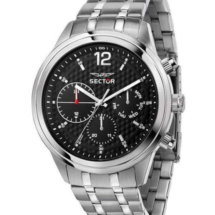 Orologio da uomo Sector 670 multifunzione in acciaio inossidabile con quadrante nero al quarzo R3253540007