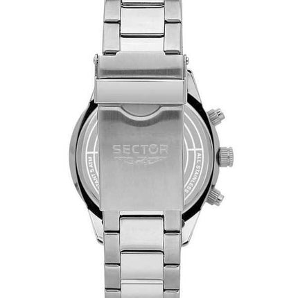 Orologio da donna Sector 670 Dual Time multifunzione in acciaio inossidabile con quadrante nero al quarzo R3253540013