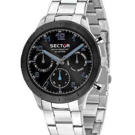 Orologio da uomo Sector 270 quadrante nero in acciaio inossidabile al quarzo R3253578011