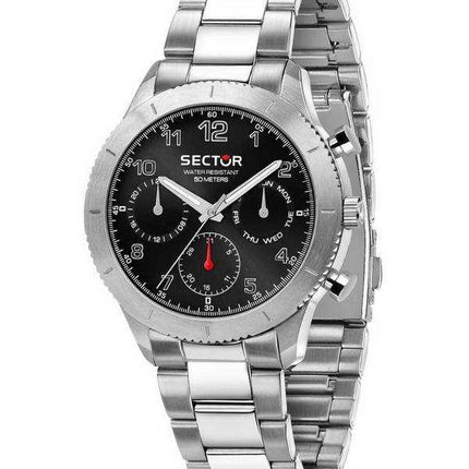 Orologio da uomo Sector 270 Sunray quadrante nero in acciaio inossidabile al quarzo R3253578015