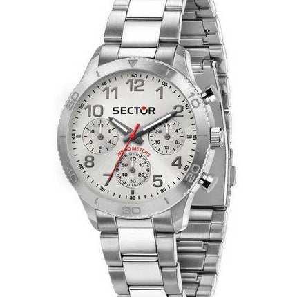 Orologio da uomo Sector 270 cronografo bianco argento con quadrante in acciaio inossidabile al quarzo R3253578019