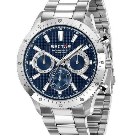 Orologio da uomo Sector 270 multifunzione in acciaio inossidabile con quadrante blu al quarzo R3253578022