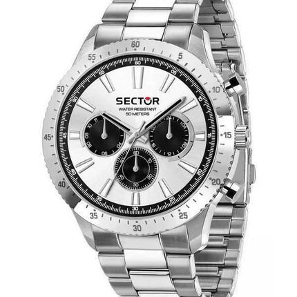 Orologio da uomo Sector 270 multifunzione in acciaio inossidabile con quadrante bianco al quarzo R3253578027