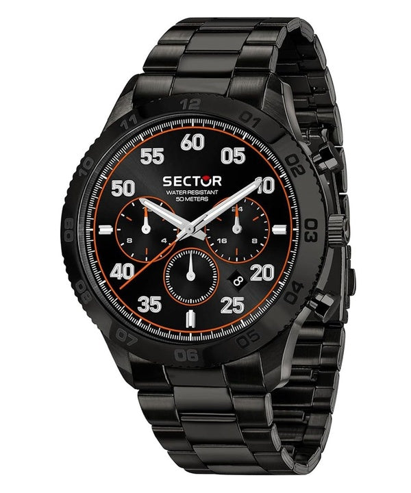 Orologio da uomo Sector 270 multifunzione in acciaio inossidabile con quadrante nero al quarzo R3253578031