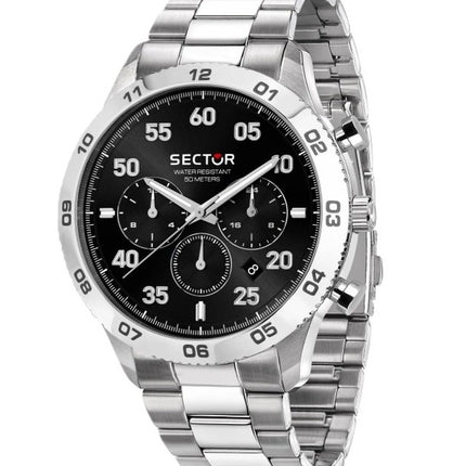 Orologio da uomo Sector 270 multifunzione in acciaio inossidabile con quadrante nero al quarzo R3253578032
