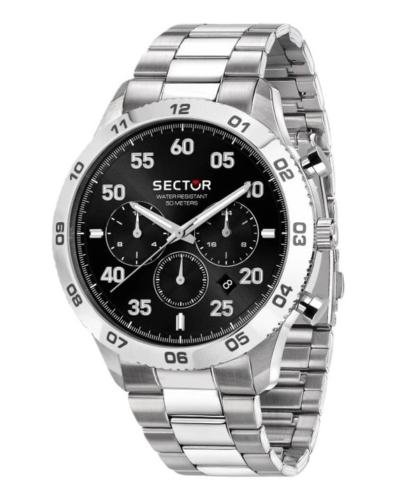 Orologio da uomo Sector 270 multifunzione in acciaio inossidabile con quadrante nero al quarzo R3253578032