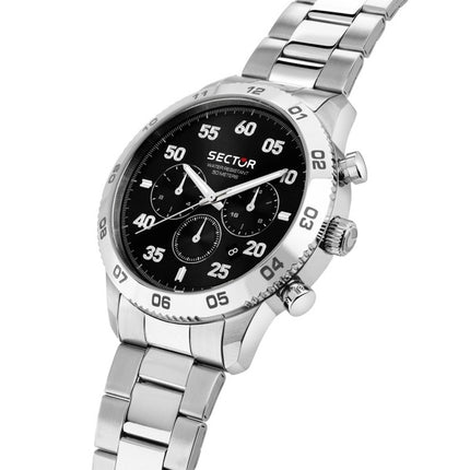 Orologio da uomo Sector 270 multifunzione in acciaio inossidabile con quadrante nero al quarzo R3253578032