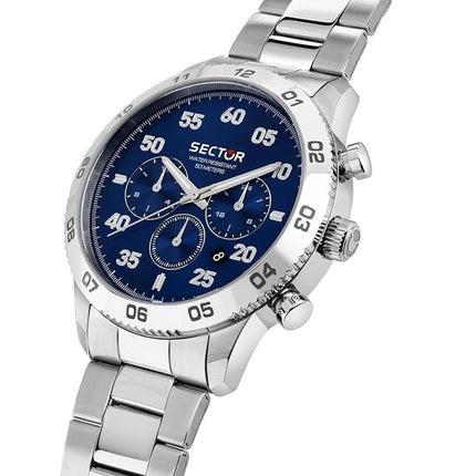 Orologio da uomo Sector 270 multifunzione in acciaio inossidabile con quadrante blu al quarzo R3253578033