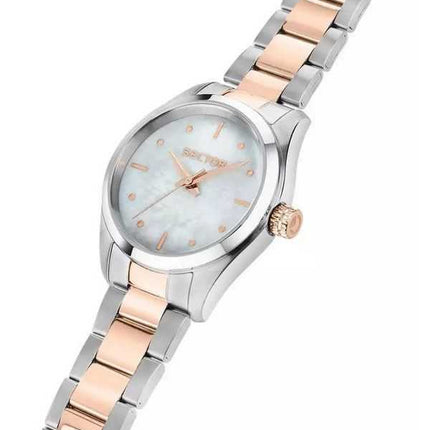 Orologio da donna Sector 270 Just Time Two Tone in acciaio inossidabile con quadrante argentato al quarzo R3253578508