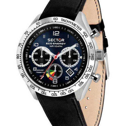 Orologio da uomo Sector 695 Cronografo Blu Sunray Quadrante Cinturino in Pelle Quarzo R3271613002 100M