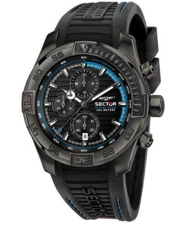 Sector Diving Team Cronografo Cinturino in silicone Diver&#39;s Quartz R3271635001 300M Orologio da uomo