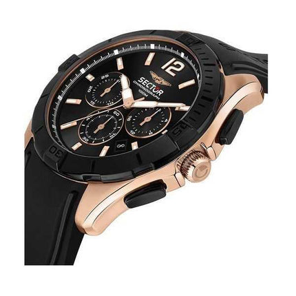 Orologio da uomo Sector 790 cronografo cinturino in silicone quadrante nero quarzo R3271636001 100M