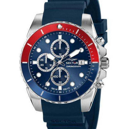 Sector 450 Cronografo Blu Sunray Quadrante Cinturino in silicone Quarzo R3271776010 100M Orologio da uomo