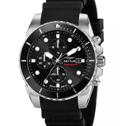 Orologio da uomo Sector 450 cronografo cinturino in plastica quadrante nero quarzo R3271776011 100M