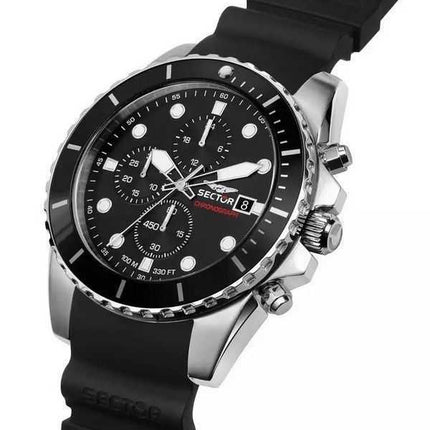 Orologio da uomo Sector 450 cronografo cinturino in plastica quadrante nero quarzo R3271776011 100M
