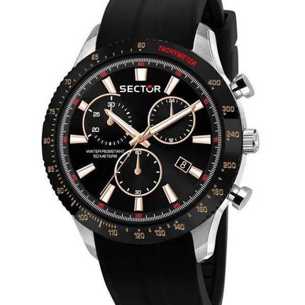 Sector 270 cronografo cinturino in silicone quadrante nero quarzo R3271778001 orologio da uomo