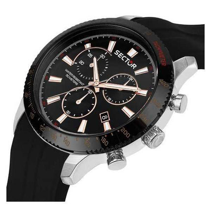 Sector 270 cronografo cinturino in silicone quadrante nero quarzo R3271778001 orologio da uomo